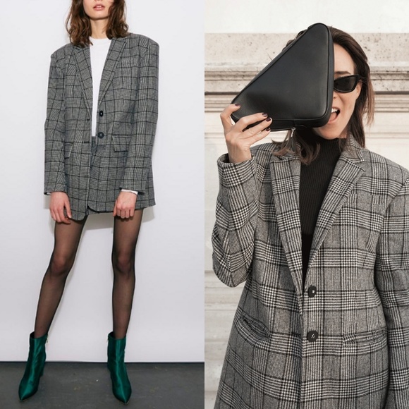 Tibi Jackets & Blazers - TIBI ALDRIDGE TWEED OVERSIZED BLAZER WOOL-BLEND